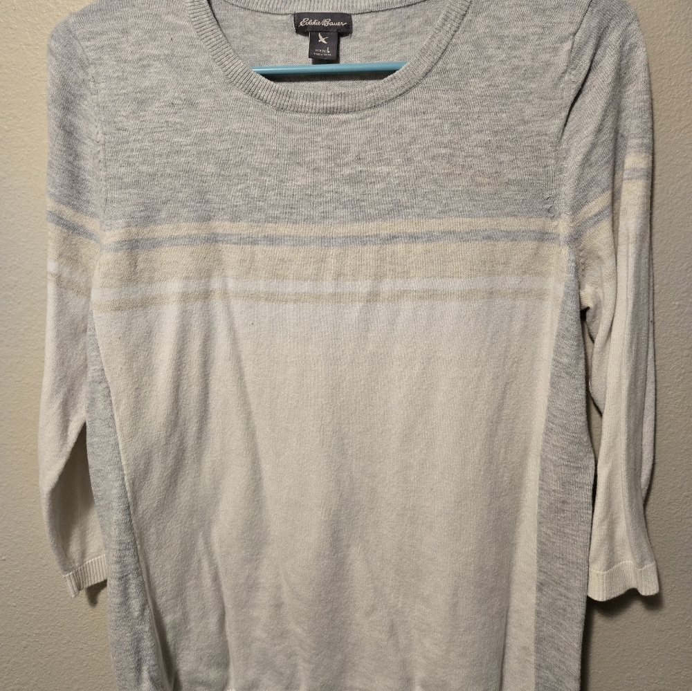 Eddie Bauer - Lightweight Sweater - 3/4 Length Sleeve - Size Women's L Large